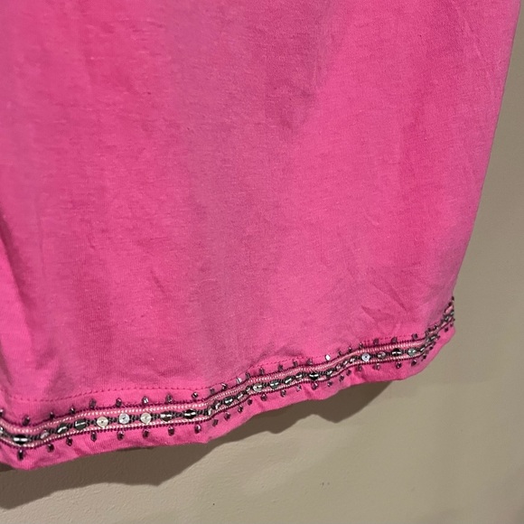 Y2K Self Esteem Pink Beaded Tank Top Size Large - Picture 2 of 11